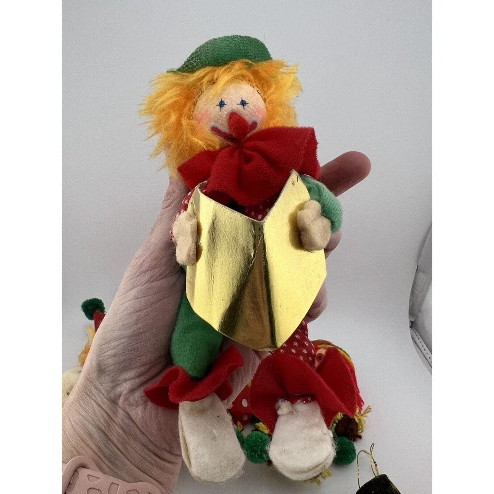 Vintage Home Decorative Happy Holidays Christmas‎ Clowns Ornaments - Set of 6